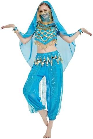 Astage Lady Belly Dancer Costume Halloweem Performance Wear All Sets, L/XL