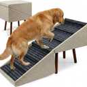 Wood Foldable Ottoman Dog Stairs, for High Beds & Large Dogs