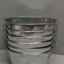 Juvale 6-Pack Small Oval Galvanized Bucket Planters with Handles - 7.5 x 6.4 x 4 in Silver Rustic Metal - Versatile Indoor & Outdoor Floral Party Favors & Home Decoration