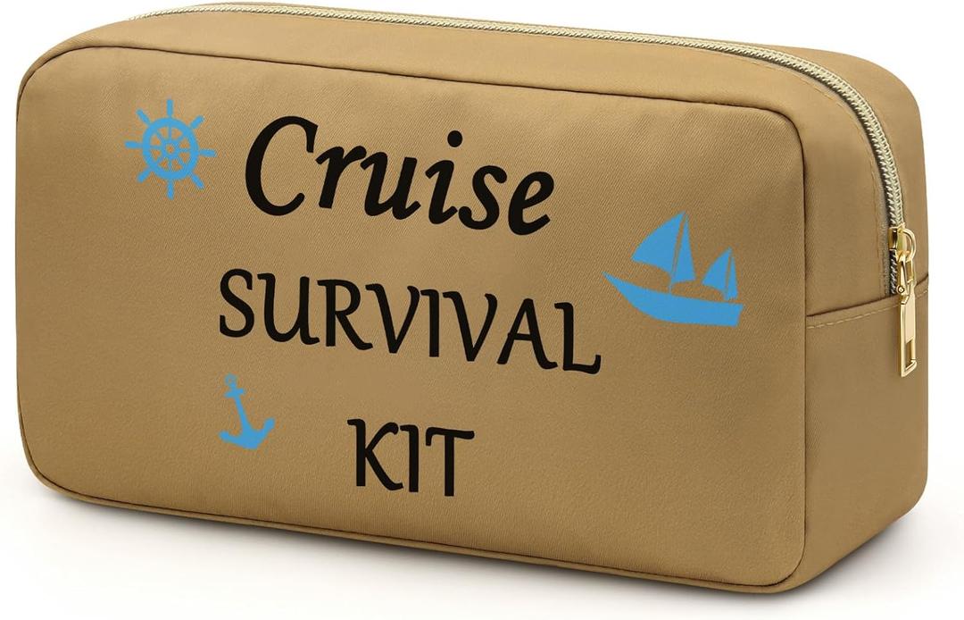 3 x Cruise Makeup Bag Gift Cruise Lovers Gift Cruise Cosmetic Bag for Women Friends Cruise Accessories Cruise Ship Makeup Bag Cruise Lover Summer Vacation Gift Cruise Gifts Ideas Cruise Themed Gift