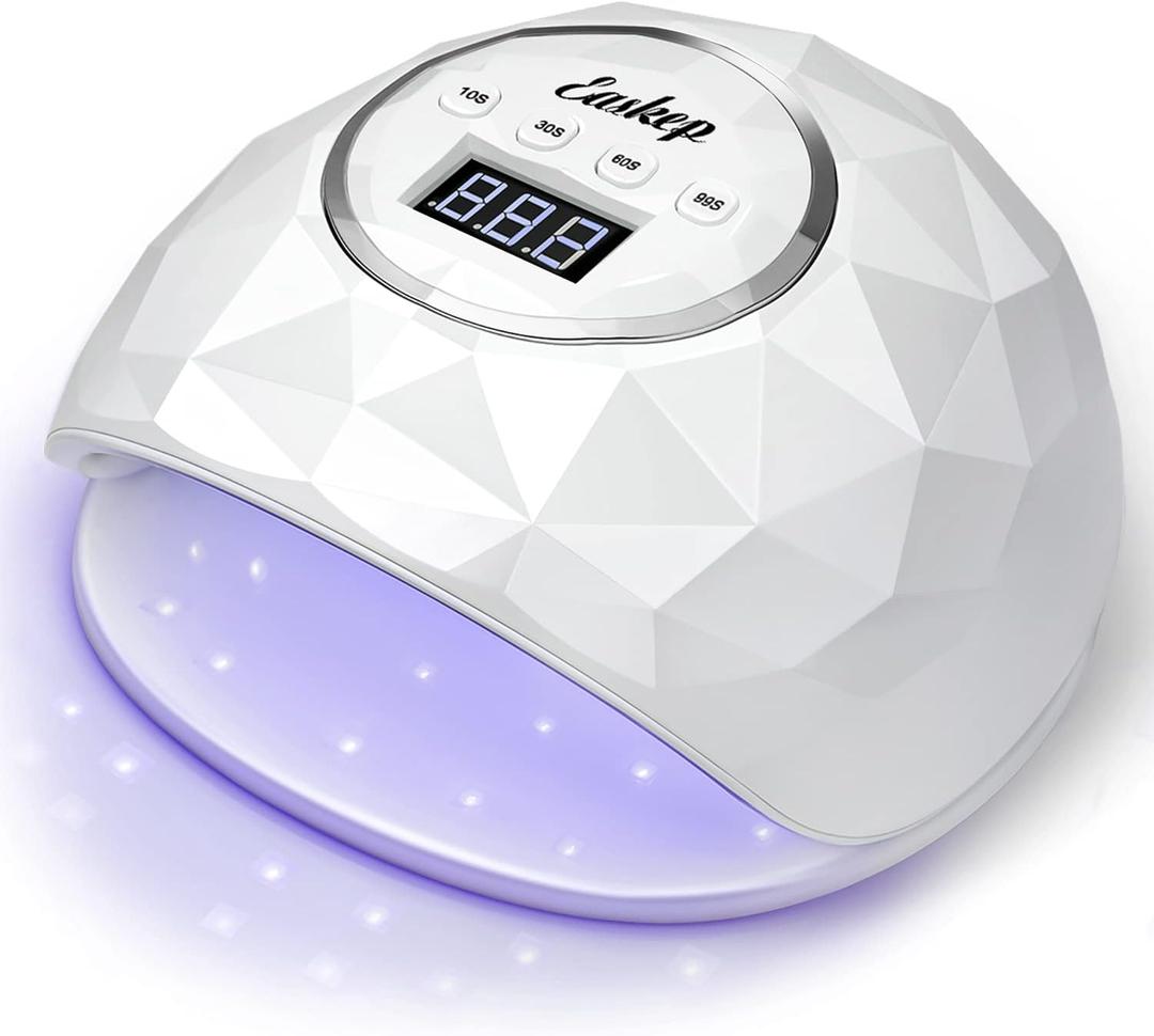 Easkep UV LED Nail Lamp - 86W Nail Dryer UV Light for Nails Eyes Protection UV Lamp for Gel Nails Gel Nail Polish Curing Dryer for Home and Salon (White)