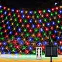 Anycosy Solar Net Lights Outdoor, 390 LED 13ft x 5ft Christmas Net Lights Outdoor Mesh Lights Waterproof, Solar Powered Christmas Lights Decorations with 8 Modes for Bushes, Garden(Multicolor)