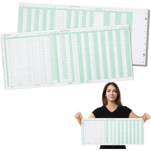 Skyygemm 20 Pcs General Expense Journal Sheet 25 3/8" x 11" Ledger Sheets Cash Disbursement Journal Accounting Sheets General Disbursement Payroll Combo and Ledger Paper Note The Hole Position
