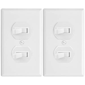 Faith White Double Light Switch (2-Pack) | Two Single-Pole Wall Light Switches in 1-Gang Fixture | 15-Amp Duplex Toggle Switches for Home Improvement | Grounding Screw & Matching Wall Plate Included