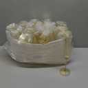 YOUBET 24 Pack Plastic Champagne Flutes - 6 Oz Gold Glitter Disposable Champagne Glasses - Square Plastic Wine Cups Wedding Toasting for Party Birthday Anniversary