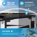 Kohree RV Slide Topper Awning, Slide Out Awning Kit Cover Assembly, Modular Camper Slideout Topper Protection for RVs, 5th Wheels,Travel Trailers and Motorhomes - 7'3" (6'7" Fabric), Black