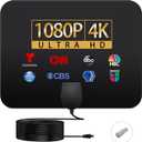 TV Antenna, Indoor Digital TV Antenna Supports 4K1080P, Easy to Install, 360  Signal Reception, 800 Miles+Reception, Suitable for Various high-Definition Digital Television
