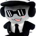 Forsaken Black Plush Toy  Soft Black Character Plush Stuffed Animal, Cute Forsaken Game Collectible Plushie Gift for Kids and Gamers