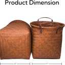 GIB Wicker Storage Baskets for Shelves, 11"x12" Round Woven Storage Cube Bins Organizer, Faux Rattan Wicker Blanket Basket for Organizing Clothes Toys Laundry Closet, 4 Pack, Brown