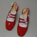 Mostrin Mary Jane Shoes Women Slingback Chunky Low Heels for Women Closed Rounded Toe Ankle Strap Pumps Daily Wedding Party Dress Shoes, Size 37.5