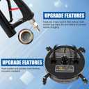 FIXFANS 20" Pressure Washer Surface Cleaner with 4 Wheels & Dual Handle, Power Washer Surface Cleaner Attachment Built in Filter, Pressure Washer Accessory for Cleaning Driveways and Patios, 4500 PSI