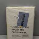 StorageWorks Fabric Storage Bins with Lid, Decorative Storage Boxes for Shelves, Stackable Closet Organizer Basket with Handles, Jumbo, Ivory White, 2-Pack