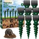 Mole Repellent Solar Powered, 8-Pack Snake Skunk Repeller Outdoor YardUltrasonic Get Rid of Snake Skunk Moles Gopher Groundhog Vole Chipmunk, Waterproof Sonic Spikes Snake Deterrent