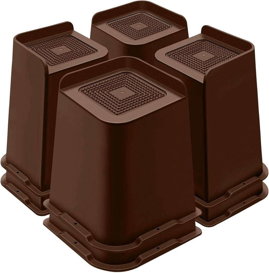 Bed Risers 8 Inch Heavy Duty, Furniture Risers for Bed Desk Table Sofa Couch,Oversized Bed Lifts Risers,Support up to 5000 Lbs(8 Pack Brown)