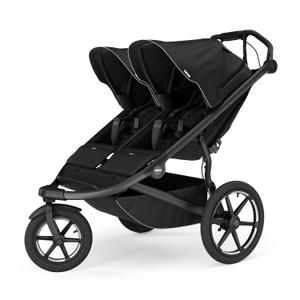 Thule Urban Glide 3 Double Child All-Terrain Stroller, One-Handed fold with self Standing Design, Air-Filled Tires, Upright Seats with Adjustable Recline and Built-in Leg Rest (Black)