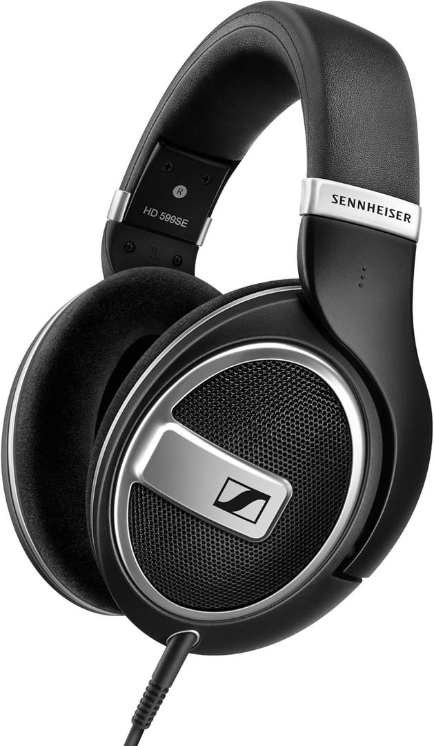 Sennheiser HD 599 SE Open-Back Headphones, Premium Design, Natural Balanced Audio, Comfortable Fit, Wired Headphones for Music, Gaming, School, Work, Black