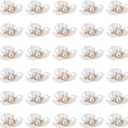 30Pcs Rhinestone Pearl Embellishments Faux Pearl Flower Buttons Flatback Beads for Jewelry Making