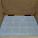 IRIS USA WeatherPro 44 Qt Storage Bins with Lids, 2 Pack, BPA-Free Plastic Gasket Box with Tight Latch and Seal, Stackable Nestable Tote Tub - Clear/Blue