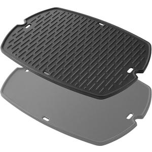 Q2200 Griddle Replacement Parts for Weber Q Grill Parts Weber Q2000 Q2400 Q200 Q220 Q240 Griddle 7583 7645 Grill Grates Full Size Griddle Plates Inserts 396000 6559 Q 2200 Flat Top Reversible