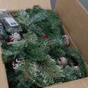 2 Pack 33" Outdoor Christmas Tree Urn Fillers with 50 Warm&Colorful Change Lights 8 Modes Timer Christmas Decorations Outdoor 230 Branches Pinecones Berries Tripod Stakes Battery Operated Yard Porch