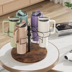 Water Bottle Organizer for Stanley 20/30/40oz,360° Rotatable Tumbler Organizer for Owala Yeti,Cabinet Organizer for Cups,Kitchen Organizers and Storage for Stanley Cup Accessories (Black)