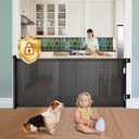 Retractable Baby Gates Hardware Mount for Stairs with Auto-Lock, 33" x 71" Mesh Double Locking Safety Baby Dog Pet Cat Gate for Doorways, Durable Child Gate for Hallways Kitchen Indoor Outdoor Black (33"Tall 71"Wide Drill)