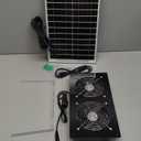 Solar Exhaust Fans & Powered Fan with 15W Panel & 2-Pack High-Speed Brushless DC Fans,Solar Ventilation Fan for Greenhouses, Chicken Coops, Attics, Barns, Sheds & Dog Houses