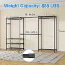 Ulif E1 Heavy Duty Closet Garment Rack, 6 Tiers Adjustable Metal Freestanding Expandable Clothing Storage with 4 Hanger Rods, Easy to Assemble Wardrobe Suit for 70 to 88.2" Space, 14"D x 71.4"H, Black