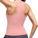 Alaroo Workout Tops for Women Sleeveless Racerback Tank Tops (Pink, L)