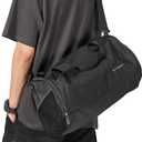 Large Sports Gym Bag for Men Women with Shoes Compartment,Travel Duffel Bag (Black)