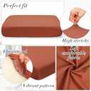 Newwiee 8Pcs Patio Cushion Covers Stretch Outdoor Cushion Cover Replacement for Patio Furniture Sofa Couch Slipcovers, Soft Flexibility Washable Furniture Protector(Waterproof Pure,Terra Cotta)