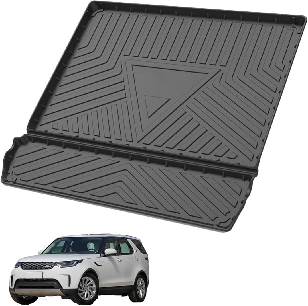 Custom Fit for Cargo Liner Land Rover Discovery 5 L462 2017-2022 - Black TPE All Weather Heavy Duty Waterproof Rear Cargo Tray Trunk Floor Mat Protector