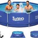 10'*30" Round Above Ground Swimming Pool for Kids and Adults Metal Frame Family Pool with 530 GPH Filter Pump Pool Cover and Ground Cover Capacity 1171 Gallon