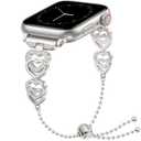 Diamond Watch Band Compatible with Apple Watch Band 38mm 40mm 41mm 42mm 44mm 45mm 46mm 49mm for iWatch SE Series 11 10 9 8 7 6 5 4 3 2 1, Stainless Steel Slim Versatile Bangle Bracelet for Women