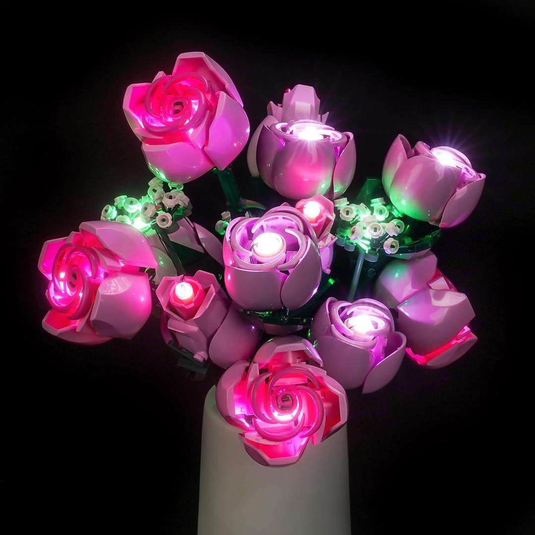 Light Kit Compatible with Lego 10374 Bouquet of Pink Roses - No Model Only Light, LED Lighting Accessories Compatible with Lego 10374