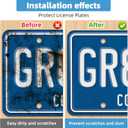 2 Pack License Plate Protector, Plate Cover for Car Plastics Front/Rear License Plate Covers (Transparent D)