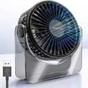 USB Desk Fan, 6Inch Portable Table Fan, 3 Speeds Quiet Powerful Cooling,Personal Mini Small Fan with Adjustable Tilt for Desk Bedroom Home Office Car Table Travel, No Battery, Black