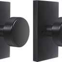 Dummy Door Knob Interior, Matte Black Door Knobs Modern Rectangle Heavy Duty Door Handle for Bifold Closet Doors, 2 Pack