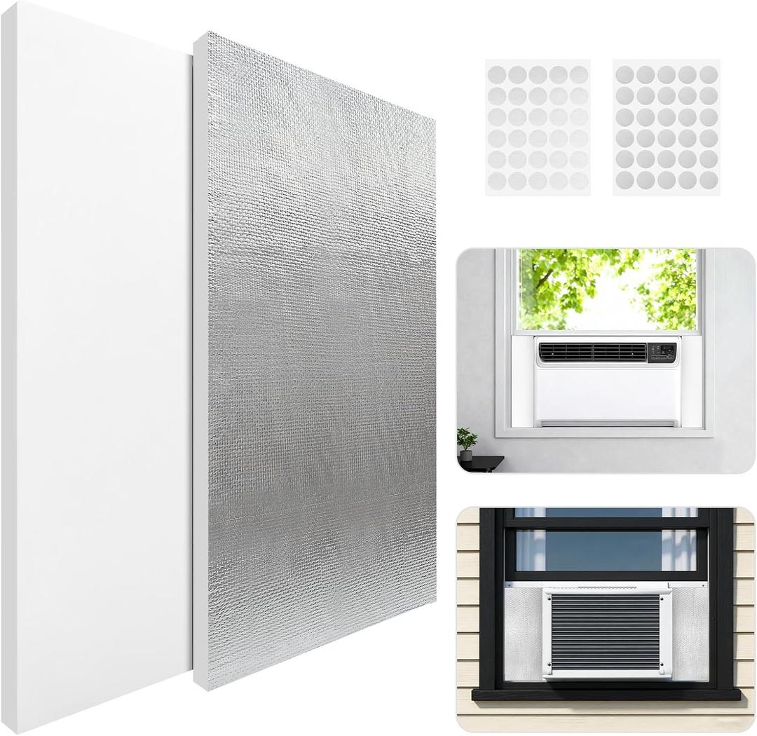YIYAO Window AC Insulation Kit - Foam Seal Panels for Air Conditioner, Blocks Cold & Heat Leaks, All Season Weather Stripping (Summer/Winter)