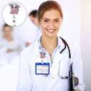 Pink Love Heart Cow Badge Reel Valentines Badge Clip Cute Cow Badge Reels Retractable Valentines Badge Holder with Retractable Clip Funny Animal ID Card Holder for Nurse Doctor Teacher Office Staff