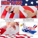 2 Pack American Flag Inflatable Eagle Pool Float-45 Inch 4th of July Large Swim Tube Rings 250th Anniversary Red White & Blue Floating Raft for Summer Lake Beach Pool Party Ride