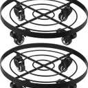2 Packs Large Metal Plant Caddy 13.6" Plant Dolly Coasters with Wheels Heavy-Duty Rolling Plant Stand with Casters for Indoor Outdoor Planter Roller Movers, Wheeled Garden Carts