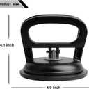FCHO Glass Suction Cup Heavy Duty Aluminum Vacuum Plate Puller Handle Holder Hooks Duty Galss Lifting/Tile Suction Cup Lifter/Moving Glass/Pad for Lifting (Black, 2Pack)
