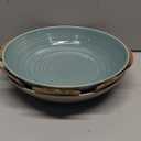 Sango Siterra Artist's Blend Stoneware Pasta Bowls (Set of 4) Multi Assorted Colors Featuring Soft Gray, Blue, Green, and Ivory, for Everyday Dining & Entertainment, Microwave & Dishwasher Safe