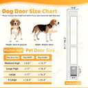 Dog Door for Sliding Glass Door with Magnetic Flat, Installed on Either Left or Right Side，Sliding Door Pet Doggie Door Insert with Lock, Adjustable Height No-Cut Required Doggy Door, Medium 8.6''×12.7'' Flap Size