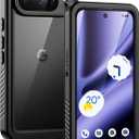 Lanhiem Pixel 10 Pro XL Case, IP68 Waterproof Dustproof Case with Built-in Screen Protector, Rugged Full Body Shockproof Protective Clear Cover for Google Pixel 10 Pro XL 6.8 Inch, Black