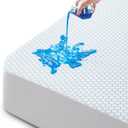 Cooling Mattress Protector Full, Waterproof Fitted Sheet Elasticized Mattress Pad Cover 8"-21" Deep Pocket Mattress Cover with Elastic Rubber BandF, 54"75" (White)