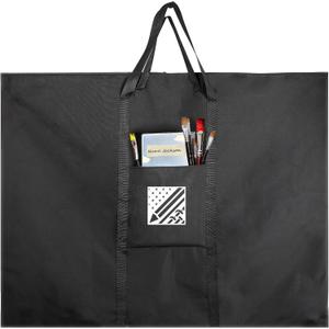 36 x 48 In Black Large Size 600D Oxford Cloth Storage Bag With Front Pockets Personalized Pattern Portable Waterproof Poster Storage Sketch Art Portfolio Case