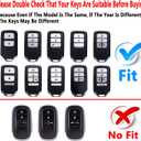 Key Fob Case Cover Compatible With Honda Accord Civic Cr-V Hr-V Fit Odyssey Jed Crosstour Crider Accessories (Black)