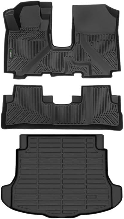 ANBINGO Floor Mats & Cargo Liner for 2007 2008 2009 2010 2011 CR-V, Waterproof Car Mats All Weather Guard TPE Floor Liners Front & Rear Row & Trunk Mats, CRV Full Set - Black